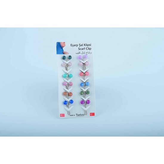 12 Pcs Scarf And Shawl Clips Mixed Color