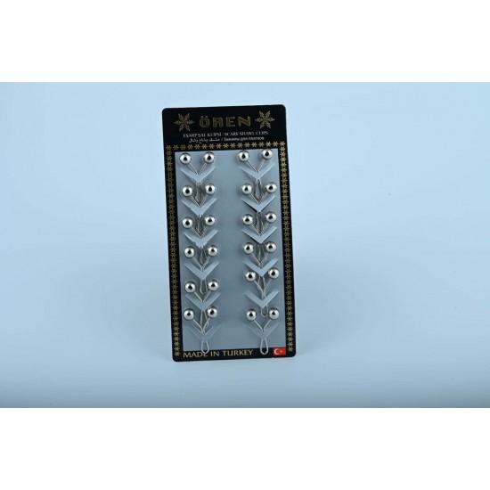 Scarf and Shawl Clips 12 Pieces Silver Color Scarf and Shawl Clips 12 Pieces Silver Color