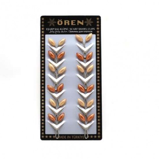 Barley Stone Scarf Shawl Clip Wooden Colors 12 pcs Barley Stone Scarf Shawl Clip Wooden Colors 12 pcs