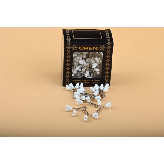 100 Pieces of Heart White Scarf and Shawl Clips 100 Pieces of Heart White Scarf and Shawl Clips