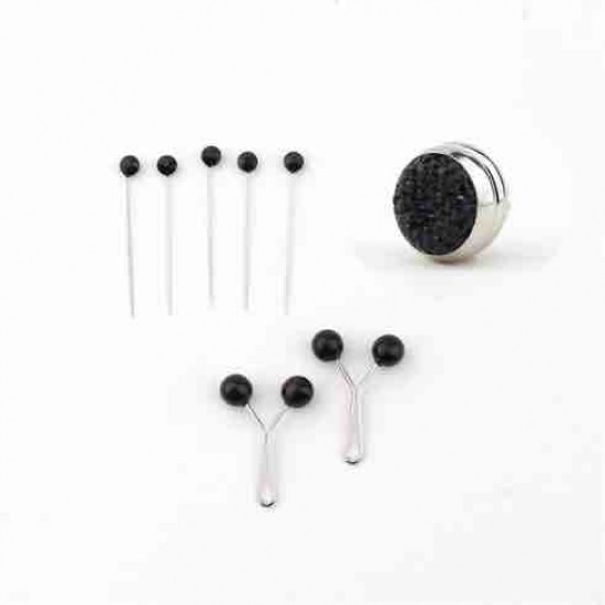 Scarf Accessories Set Black 8 Pieces Scarf Accessories Set Black 8 Pieces