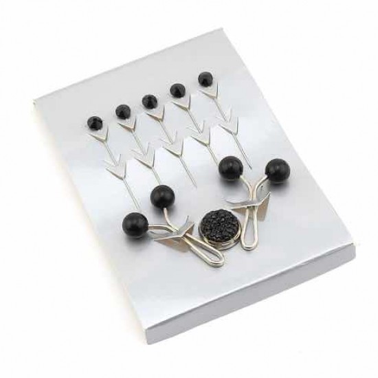Scarf Accessories Set Black 8 Pieces Scarf Accessories Set Black 8 Pieces