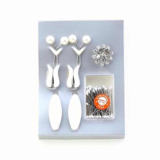 Scarf and Shawl Jewelry Set White