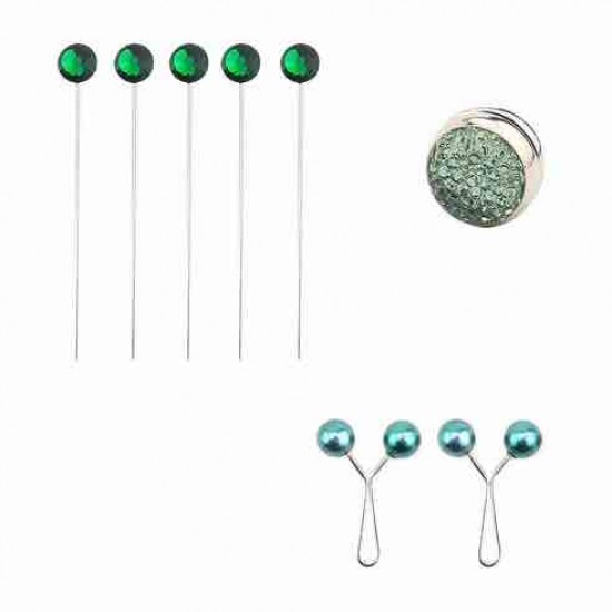 Scarf and Shawl Jewelry Set Green 8 Pieces Scarf and Shawl Jewelry Set Green 8 Pieces