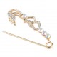 Crystal Stone Heart Safety Fork Pin Crystal Stone Heart Safety Fork Pin