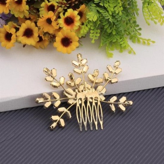 Rose Crystal Stone Snowflake Comb Buckle Rose Crystal Stone Snowflake Comb Buckle