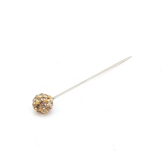 Crystal Stone Yellow Scarf Needle 12 Pcs Crystal Stone Yellow Scarf Needle 12 Pcs
