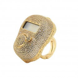 Gold zikir counter Rosary with Zircon Stone