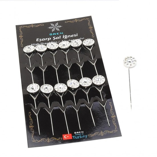 Crystal Stone Scarf Needle 12 Pieces Crystal Stone Scarf Needle 12 Pieces