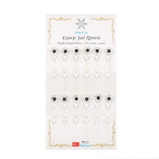 Crystal Stone Scarf Needle 12 Pieces Crystal Stone Scarf Needle 12 Pieces