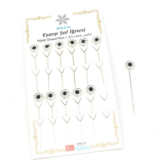 Crystal Stone Scarf Needle 12 Pieces Crystal Stone Scarf Needle 12 Pieces