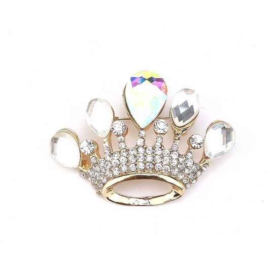Crystal Stone Crown Brooch Crystal Stone Crown Brooch