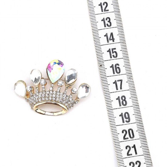 Crystal Stone Crown Brooch Crystal Stone Crown Brooch