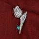 Crystal Stone Tulip Brooch Green Crystal Stone Tulip Brooch Green