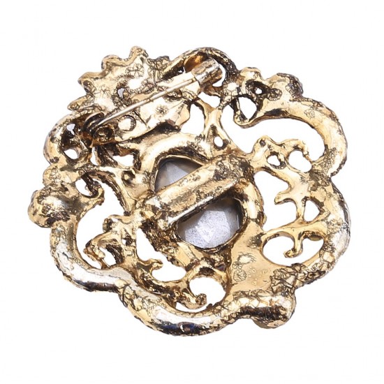 Gold color red stony motif brooch Gold color red stony motif brooch