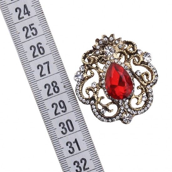 Gold color red stony motif brooch Gold color red stony motif brooch