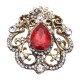 Gold color red stony motif brooch Gold color red stony motif brooch