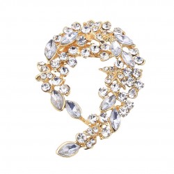 Golden color motif brooch