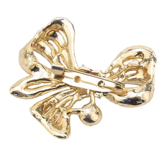 Golden Color Pearl Bow Brooch Golden Color Pearl Bow Brooch