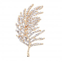 Gold color leaf brooch