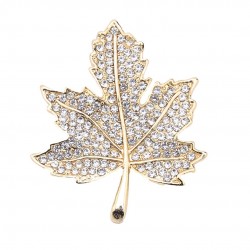 Gold color leaf brooch