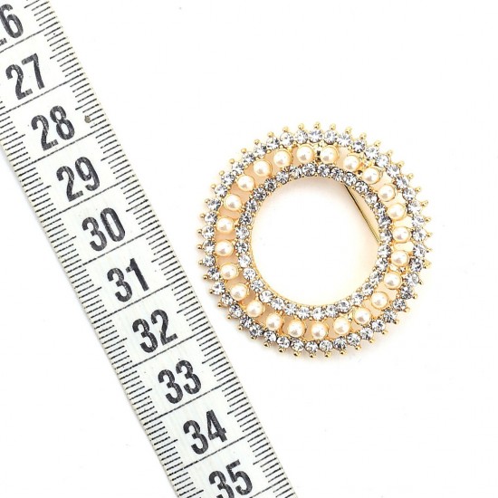 Gold color pearls sun brooch Gold color pearls sun brooch