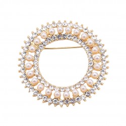 Gold color pearls sun brooch Gold color pearls sun brooch