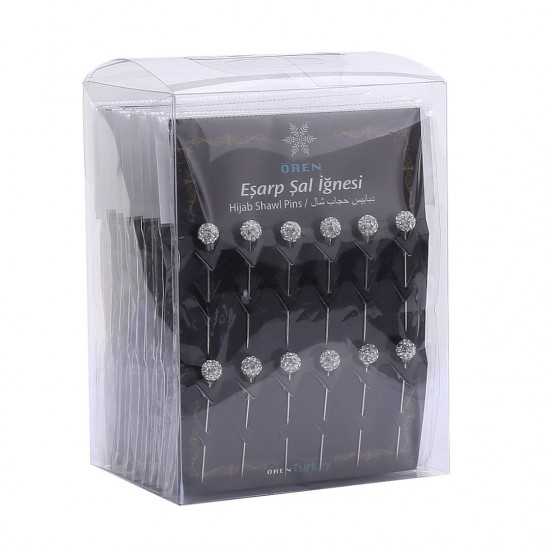 Crystal Stone Scarf Needle 144 Pieces Wholesale