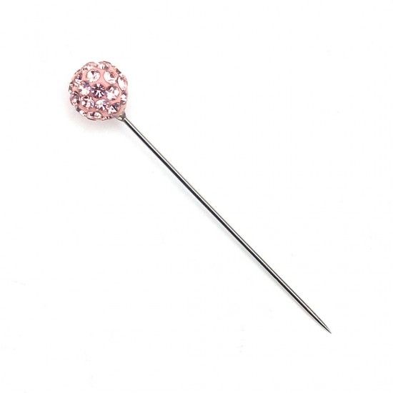 Crystal Stone Pink Scarf Needle 144 Pieces Wholesale