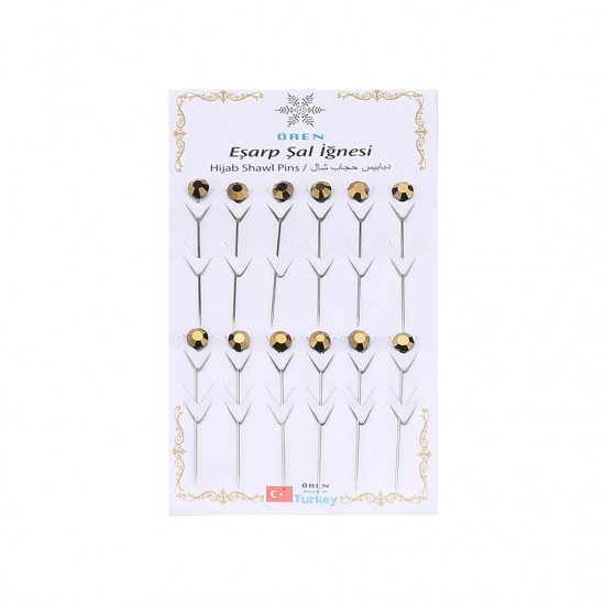Bright Yellow Crystal Stone Scarf Needle 12 Pcs Bright Yellow Crystal Stone Scarf Needle 12 Pcs