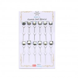 Transparent Crystal Stone Scarf Needle 12 Pieces Transparent Crystal Stone Scarf Needle 12 Pieces