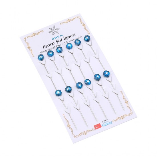 Blue Floral Scarf Needle 12 Pcs Blue Floral Scarf Needle 12 Pcs