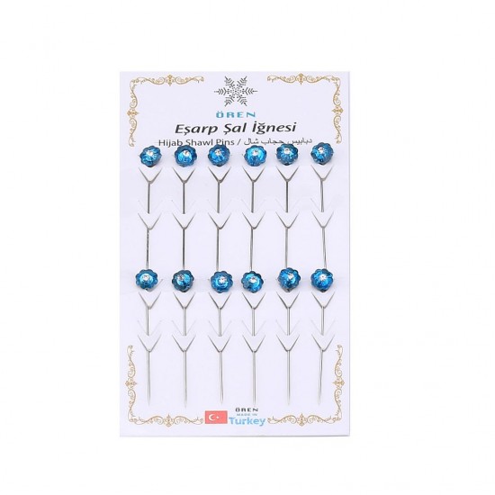 Blue Floral Scarf Needle 12 Pcs Blue Floral Scarf Needle 12 Pcs