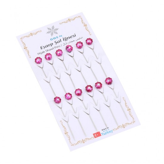 12 Pieces of Pink Floral Scarf Needles 12 Pieces of Pink Floral Scarf Needles