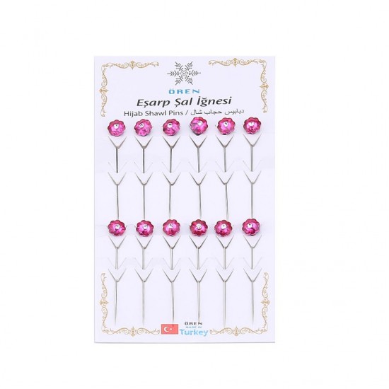 12 Pieces of Pink Floral Scarf Needles 12 Pieces of Pink Floral Scarf Needles