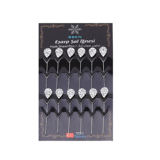 Crystal Stone Scarf Needle 12 Pieces Crystal Stone Scarf Needle 12 Pieces
