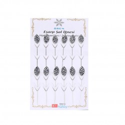 Nickel Color Crystal Stone Scarf Needle 12 Pcs Nickel Color Crystal Stone Scarf Needle 12 Pcs