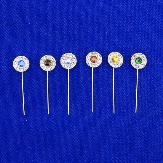 Mixed Colorful Crystal Stone Scarf Needle 12pcs Mixed Colorful Crystal Stone Scarf Needle 12pcs