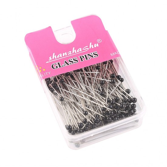 12 pack glass-headed bulk needle in black colored 2400pcs 12 pack glass-headed bulk needle in black colored 2400pcs